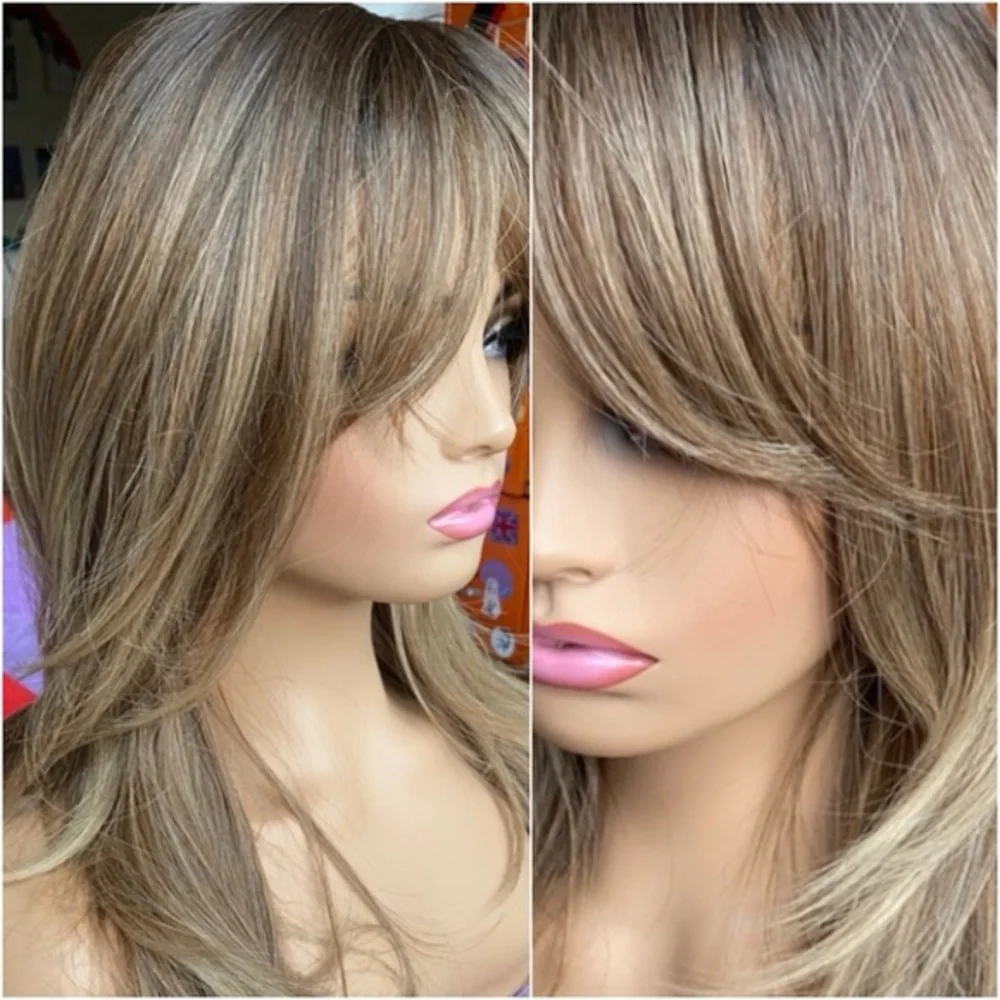 long Brown sugar a brunette blonde wig